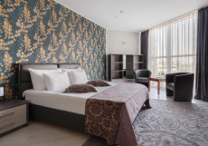 Marins Grand Hotel Астрахань Двухместный номер Стандарт Улучшенный с видом на реку Волгу  двуспальная кровать